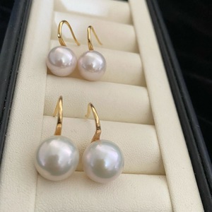 Boucles d'oreilles classiques et élégantes pour femmes, perles d'eau douce de 9 à 13 mm, design rond Edison en argent pur, talons hauts - Product Image 2