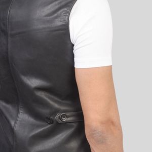 Chaleco de Motociclista Reversible de Lona y Cuero Genuino para Hombre, con Cierre de Cremallera y Bolsillos, Ropa Exterior de Otoño, Transpirable, Anti-UV, Estilo Urbano - Product Image 5