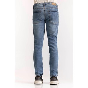 Jean en denim délavé respirant de qualité supérieure pour homme, coupe droite taille mi-haute, tissu extensible confortable, personnalisable ODM - Product Image 2