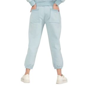 Pantalon de jogging cargo bleu clair pour femme, taille élastique avec cordon de serrage, décontracté, avec poches latérales et chevilles resserrées, idéal pour l'entraînement - Product Image 6
