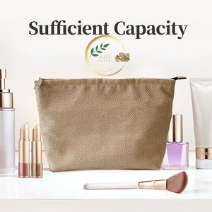 Bolsa de Maquillaje de Yute Natural Hecha a Mano, Bolsa de Cosméticos Ecológica - Product Image 1