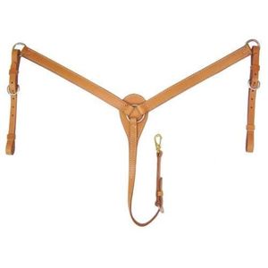 Collier de poitrine en cuir cousu double couche style western pour cheval, équipement d'équitation durable en cuir - Product Image 1