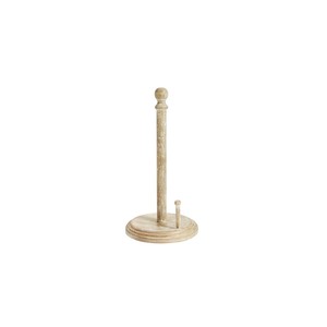 Handcrafted Whitewashed Mango Wood Paper Towel Holder Countertop Organizer For Jumbo Rolls Eco-Friendly Kitchen Accessory - Product Image 1