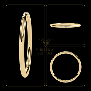 Anillo de Boda Minimalista de Oro Sólido de 18K con Diamante Natural Certificado por IGI de 0.10 Quilates, Extraído de la Tierra, para Uso Diario - Product Image 4