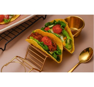 Soporte vertical para tacos de acero inoxidable antirust, con ranura para condimentos, soporte para tortillas en forma de V para conchas duras y blandas - Product Image 4