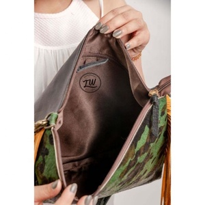 New Western Style Hair On Hide Fur Suede Leather Fringe <b>Bag</b> High Quality <b>Boho</b> Style Women Suede Leather Fur Fringe Shoulder <b>Bag</b> - Product Image 5