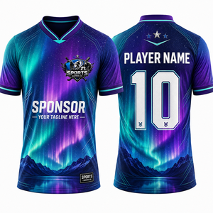 Camiseta de Fútbol de Alta Calidad, Mezcla de Poliéster Elástico, Acabado Antibacteriano, Gráficos Sublimados, Ajuste Profesional con Logotipo Personalizado - Product Image 1