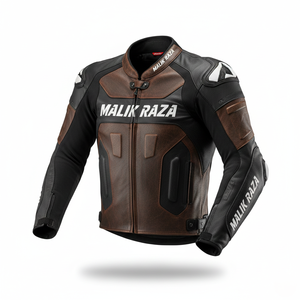 Chaqueta de Carreras de Cuero Impermeable MALIK RAZA con Protectores Extraíbles |   Ropa de Motocicleta Personalizada para Todo Clima |   Transpirable - Product Image 4
