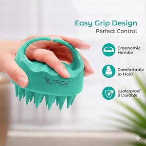 OTICA Soft Silicone Scalp Massager Shampoo <b>Brush</b> Hair Scalp Scrubber for Deep Cleansing, Oil Massage, Wet & Dry Use for scalp - Product Image 6