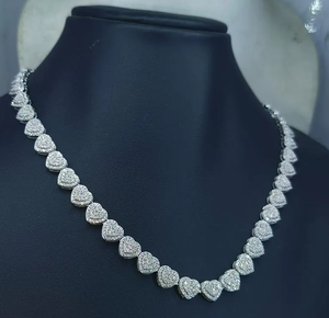 Luxury Heart Shape Moissanite Tennis Necklace Diamond Look Hip Hop Jewellery <b>Iced</b> Out <b>Chain</b> Romantic Gift - Product Image 4