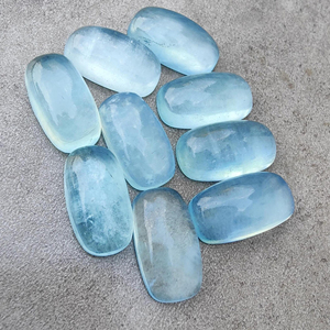 Natural Aqua Milky Cabochon Big <b>Cushion</b> Shape Calibrated, Flat Back Loose Gemstone All Wholesale Third - Product Image 1