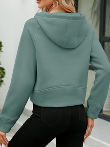 เสื้อฮู้ดผู้หญิงแฟชั่นใหม่ ลายพิมพ์ คอตั้ง แขนยาว ทรงหลวม สไตล์ครอป สำหรับฤดูใบไม้ร่วงและฤดูหนาว - Product Image 3