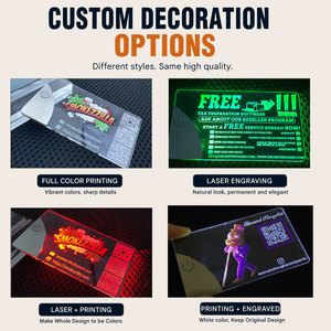 Tarjeta Magnética Acrílica Transparente Premium con Luz LED, Logotipo Personalizado, Impresión UV, Laminación de Película, Fabricante OEM al por Mayor - Product Image 3