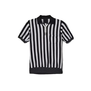 Polo en tricot à manches courtes rayé pour homme avec poche, design décontracté - Product Image 1
