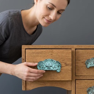 High Quality Industrial <b>Ceramic</b> Blue Distressed Color Drawer Cabinet Handle Pulls for Kitchen Bedroom Living Room-Eco-Friendly - Product Image 2