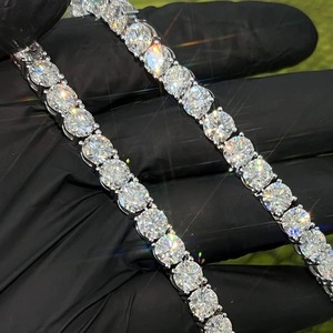 IGI Certified RATAN JEWELS S925 Silver Tennis Link <b>Necklace</b> Iced Out VVS Moissanite Diamond Hip Hop Luxury Chain for Unisex - Product Image 2