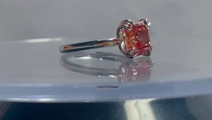 Bague de mariage éternelle en or massif 14 carats personnalisée avec diamant rose vif de laboratoire VS1, taille Asscher 2 carats - Product Image 2