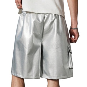 Custom Logo ODM <b>Men</b> Leather <b>Bermuda</b> <b>Shorts</b> Breathable Fit Wholesale Active Exercise Design Leather <b>Bermuda</b> <b>Shorts</b> <b>For</b> <b>Men</b> - Product Image 2
