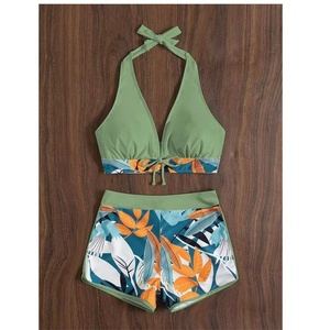 Custom Logo <b>3</b> <b>Piece</b> <b>Bikini</b> Set Women's Spandex Polyester Hipster Swimwear Beach Holiday Beachwear - Product Image 5