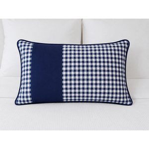 Cotton <b>cushion</b> <b>cover</b> blue Buffalo Check <b>Cushion</b> <b>Cover</b> Geometric Throw Pillow <b>Cover</b> with Piping Washable Polyester for Home - Product Image 2