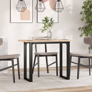 Table à manger en bois massif de pin et acier avec structure en O 39,4"x19,7"x29,7" - Product Image 3