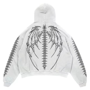 Oversized Crop Hoodie <b>Men's</b> 100% Cotton French Terry Solid Color <b>Pullover</b> With Pocket And Sleeve Details Autumn Wear - Product Image 5