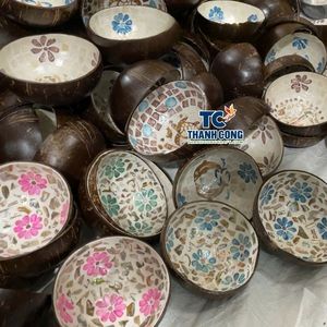 Cuencos de Coco Natural Pulido con Mosaico, Ecológicos, Modernos, para Servir Alimentos, de Vietnam, Más Vendidos - Product Image 3