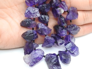 Amethyst Rough Bead-Slice Stick Nugget-Loose Raw <b>Stone</b> Briolette-8Inches 10-25MM Long Approx-Wholesaler Supplies-Natural <b>Stone</b> - Product Image 3