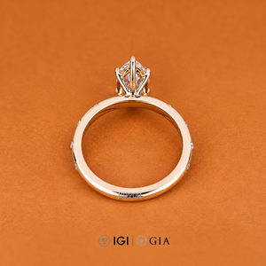 Bague de fiançailles en diamant marquise avec sertissage pavé, bague de mariage en diamant de laboratoire pour elle, bague cadeau d'anniversaire faite à la main - Product Image 4