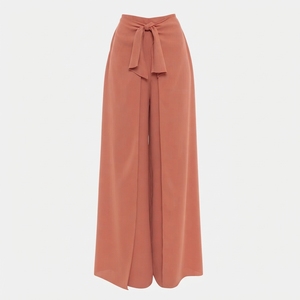 Pantalon en laine taille haute coupe droite, plissé devant, fermeture boutonnée, couleur unie, formel, longueur complète, coupe classique, pour l'automne - Product Image 3