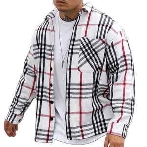 Fall <b>Mens</b> Fashion Plaid Printed <b>Jackets</b> for <b>Men</b> <b>Long</b> Sleeve Turndown Collar Buttoned Outerwear Casual <b>Jacket</b> - Product Image 2