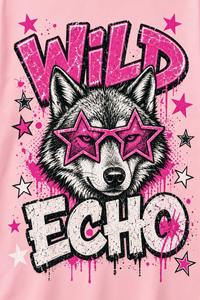 Wild Echo Wolf Star Print Camiseta rosa de manga corta para hombre, corte regular, cuello redondo, informal, de algodón - Product Image 4