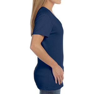 T-shirts et chemisiers décontractés personnalisés à col en V profond, 100 % coton, manches courtes, pour femmes, imprimés, grande taille, vêtements surdimensionnés - Product Image 4