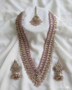 Parure de mariée indienne de luxe faite à la main, collier long à deux couches RaniHaar en zircon et Kundan plaqué or antique, ethnique, pour femme, idéal pour les fêtes - Product Image 6