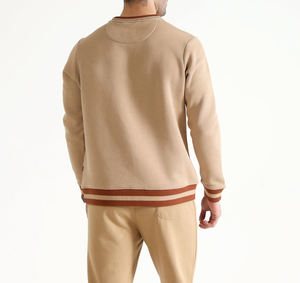 Sweat-shirts vierges à épaules tombantes en molleton épais 400 GSM, couleur beige unie, impression en relief, haute qualité, OEM ODM - Product Image 4