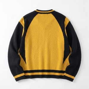 Personnalisez votre nouveau pull jacquard pour homme avec logo frontal personnalisé, 100 % coton, anti-plis, séchage rapide, anti-boulochage, coupe ample pour l'hiver - Product Image 6