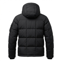 Veste matelassée à capuche noire pour homme, chaude, légère, imperméable, réversible, avec logo One Apex sur le devant, idéale pour l'hiver et les activités de plein air
