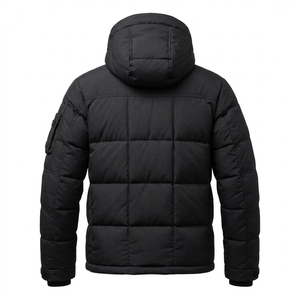 Chaqueta Acolchada con Capucha para Hombre, Negra, Abrigo de Invierno Cálido y Acolchado, Ligero, Impermeable, Reversible, con Logotipo Frontal One Apex - Product Image 2