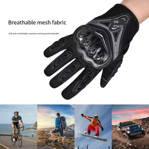 Gants de moto pour hommes et femmes, à doigts entiers, compatibles avec les écrans tactiles, toutes saisons, anti-chute, pour la course sur route, respirants - Product Image 3
