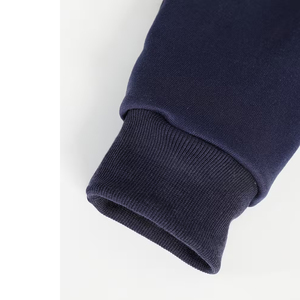 Sudadera de punto de verano para hombre, con media cremallera y cuello alto, estilo oversize, streetwear, con logo personalizado, de algodón grueso y forro polar. - Product Image 5