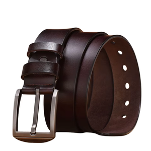 Ceinture en cuir véritable pour homme avec boucle en alliage, en cuir de vache, haute qualité, livraison directe d'usine - Product Image 1