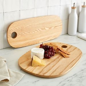 Planche de cuisine en bois naturel, surface de découpe durable pour la viande, les légumes, les fruits, le pain, le fromage et la préparation quotidienne des aliments, utilisation à la maison - Product Image 2