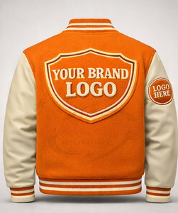 Veste de baseball en laine et cuir personnalisée pour homme, style universitaire, avec logo brodé, fabrication OEM, streetwear, veste de collège - Product Image 2