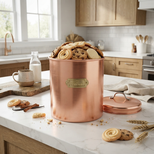 Pure Copper Kitchen Storage Canister with Lid Tea Coffee Sugar <b>Flour</b> <b>Container</b> Airtight Food Storage Jar Wholesale OEM ODM - Product Image 3