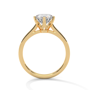 Classic 14K Yellow Gold <b>Ring</b> GRA Certified Six Prong Set Round Cut Lab Grown <b>Diamond</b> <b>Ring</b> Perfect For Wedding & Engagement - Product Image 3