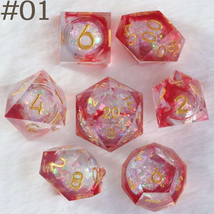 Ensemble de dés DND en résine faits à la main à bords tranchants pour le jeu de rôle Dungeons and Dragons, artisanal - Product Image 1