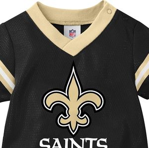 Body de Bebé de los New Orleans Saints, Negro, Malla, Número 00 Personalizado, Mono Deportivo Importado - Product Image 4