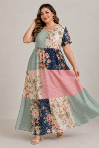 Women's Rayon Gingham <b>Strapless</b> Eco-Friendly Casual Maxi <b>Dress</b> Breathable Flared Hem Sleeveless Elegant Style - Product Image 1