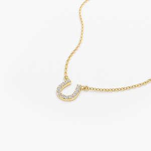 Nuevo Collar de Plata de Ley 925 con Baño de Oro Amarillo y Moissanita en Forma de Herradura, Joyería Fina para Compromisos, Bodas y Fiestas - Product Image 5