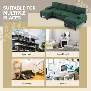 Sofá Seccional Moderno de 3 Plazas, 111.4 Pulgadas, Funda Extraíble, Relleno de Plumas, Extensible, para Muebles de Hogar, Sala de Estar - Product Image 2